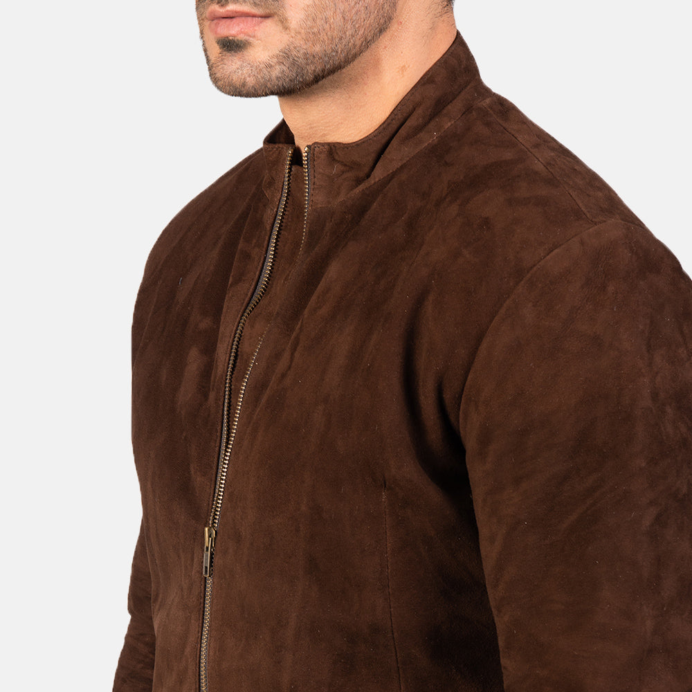 Charcoal Mocha Suede Biker Jacket