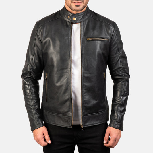 Dean Bro Black Biker Premium Leather Jacket