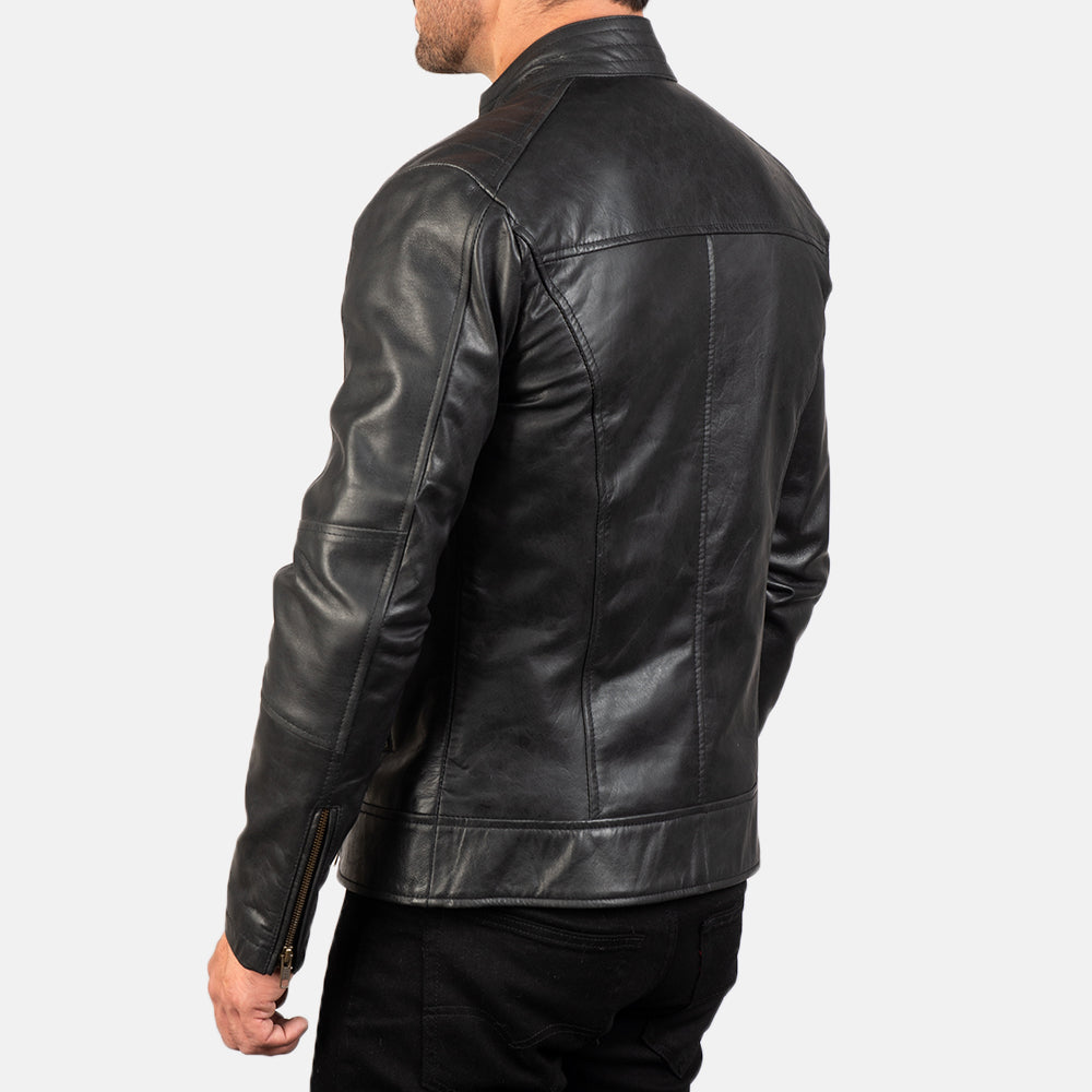 Dean Bro Black Biker Premium Leather Jacket