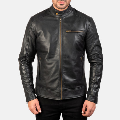 Dean Bro Black Biker Premium Leather Jacket