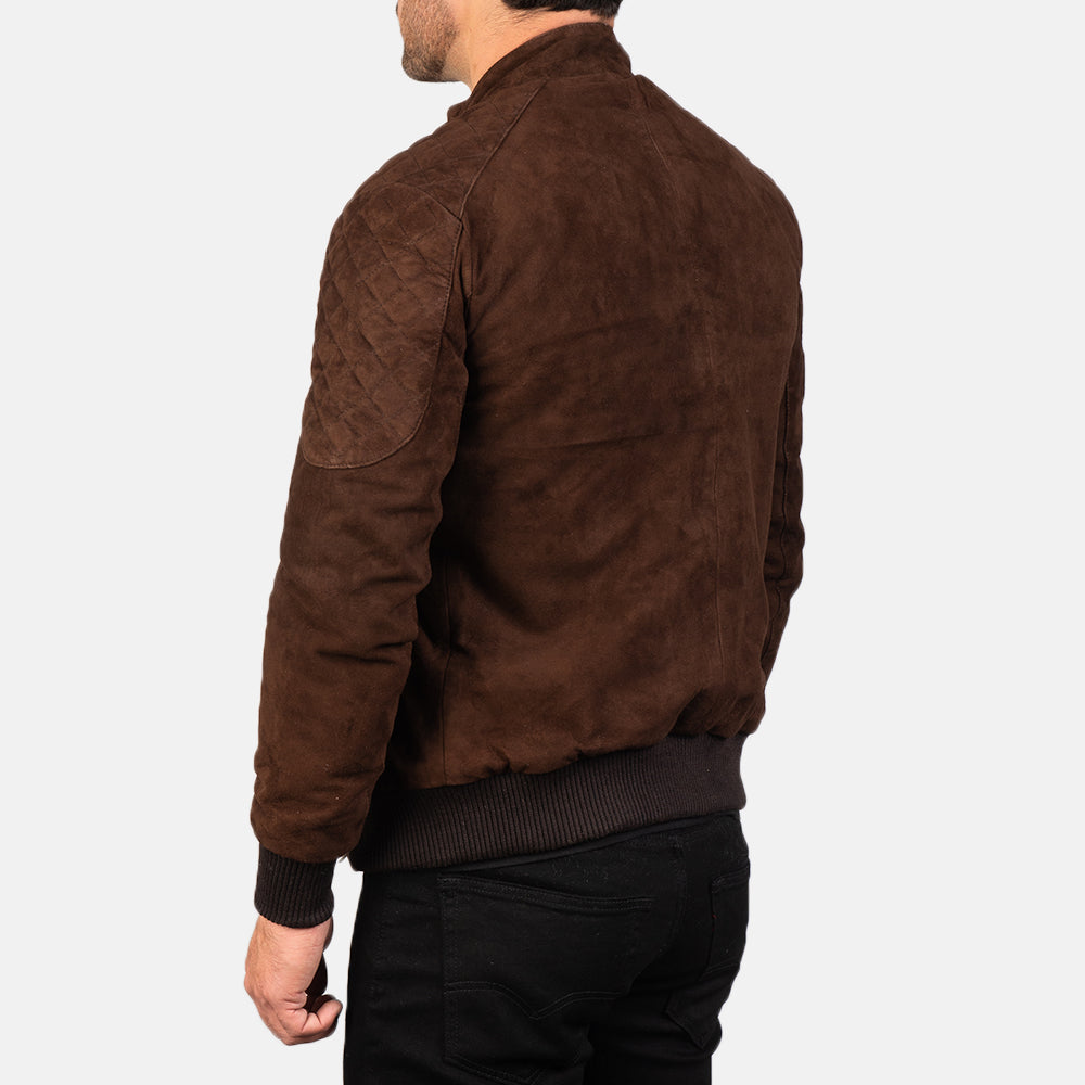 Sven Mocha Suede Bomber Jacket